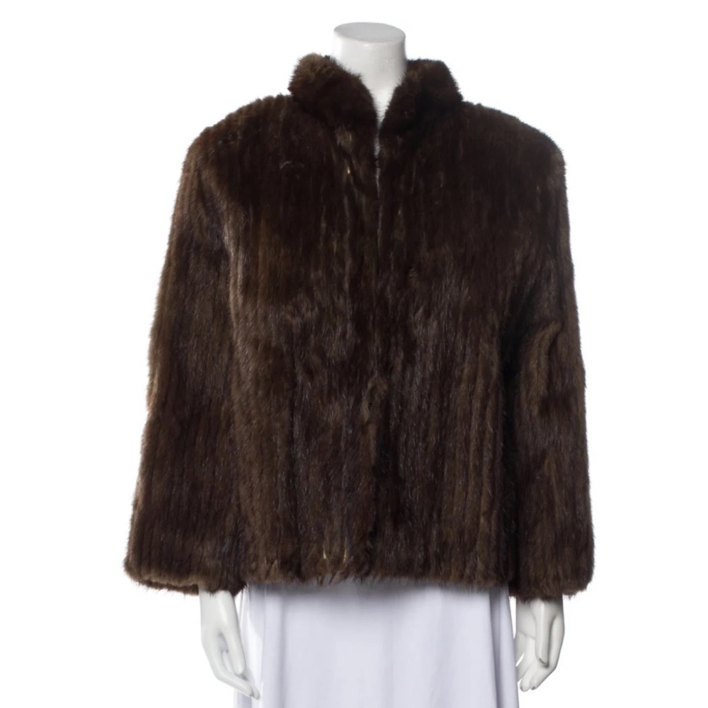 SAGA MINK Elegant Brown Mink Fur Jacket